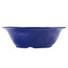 A cobalt blue melamine round catering bowl.