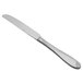 A Oneida Scroll 18/8 stainless steel dinner knife with a handle.