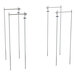 A set of chrome-plated stationary shelving end units designed for double-deep top-track shelving systems.