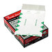 A box of white Survivor Tyvek envelopes with green and white labels.