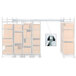 A white Metro top-track set with a metal shelving unit and boxes on the shelves.