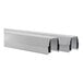 A set of three silver metal top-track tracks for shelving or storage systems.