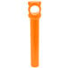 A Franmara orange plastic pocket corkscrew with a cylindrical handle.