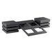 A black rectangular Vollrath Cubic melamine bowl display set with a lid.