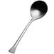 A Bon Chef stainless steel bouillon spoon with a long silver handle.