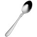 A Bon Chef stainless steel demitasse spoon with a silver bow handle.