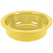 A close-up of a yellow Fiesta serving bowl.