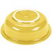 A close up of a yellow Fiesta serving bowl with a white rim.