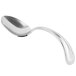 A Bon Chef stainless steel spoon with a curved silver handle.