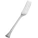 A close-up of a Bon Chef stainless steel dinner fork with a silver handle.