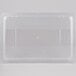 A clear plastic Rubbermaid food storage box lid.