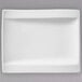 A white rectangular Villeroy & Boch porcelain plate with a curved edge.