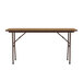 A Correll medium oak rectangular folding table with legs.