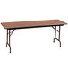 Correll CF2472M06 24 inch x 72 inch Medium Oak Light Duty Melamine Folding Table