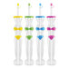 A group of 17 oz. plastic Bikini Yarders with colorful lids and straws.