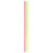 A group of colorful straws including neon green and pink.