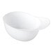 A white plastic mini baseball helmet-shaped bowl designed for serving ice cream or snacks.