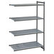 A grey metal Camshelving unit with vented shelves.