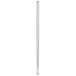 A long silver metal rod with a white background.