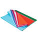 A stack of folded colorful tissue paper.