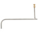 A long metal rod with a metal pipe and a gold nut on one end.