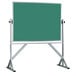 A green rectangular chalkboard on a stand.