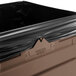 A brown Commercial Zone PolyTec waste container with a black dome lid.
