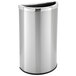 Commercial Zone 783929 Precision Half Moon 15 Gallon Stainless Steel Flat Sided Open Top Trash Receptacle