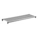 A rectangular vented shelving kit with a slotted design and metal frame.