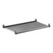 A gray vented shelving kit with a rectangular frame and slotted surface.