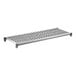 A rectangular vented shelving kit for storage, made of durable plastic.