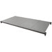 A grey Cambro Camshelving® Basics shelf kit with 5 solid shelves on a white background.
