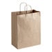 A bundle of Duro Mart brown paper shopping bags with handles.