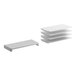 A white rectangular object with four white shelves.