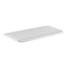 A white metal Cambro shelf grate with white vented shelves.