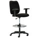 OIF TM4610 Black Mid-Back Fabric Upholstered Stool with Arms
