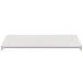 A white rectangular Cambro Camshelving Premium shelf kit with 1 solid and 4 vented shelves.