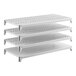 A set of four Cambro shelving units, including one solid and three vented shelves, designed for storage organization.