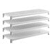 A white shelving kit with one solid shelf and three vented shelves, designed for storage and organization.