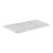 A white metal grid with four rows of vented bars.
