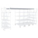 A white metal Metro shelving top track.