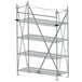 A Metro Super Erecta stationary shelving unit with four shelves.