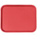 A red Cambro fast food tray with a customizable surface.