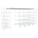 A white metal Metro shelving top track.