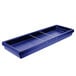 A navy blue rectangular Cambro buffet bar base with metal rods.