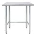 A stainless steel Advance Tabco open base work table.