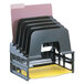 Officemate 22112 9 1/8 inch x 13 1/2 inch x 14 inch Black 5 Section Plastic Incline Sorter