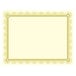 Southworth ivory certificate paper with a white background and a yellow rectangular frame with a gold border.