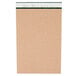 A brown paper pad with a green border.