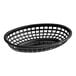 A black plastic Tablecraft oval basket.